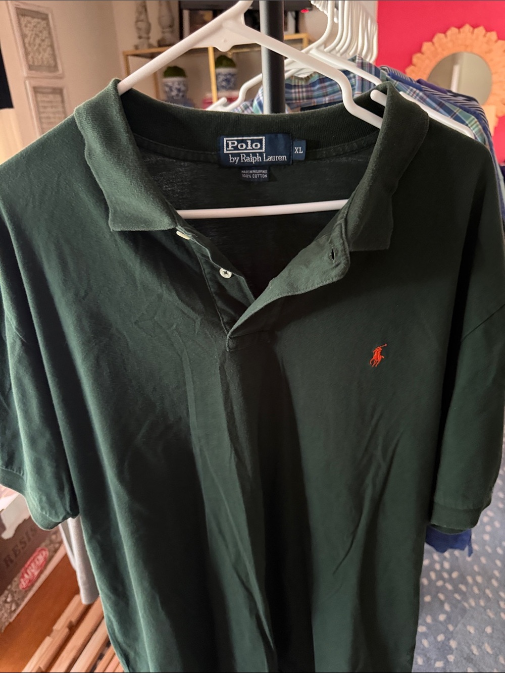 Polo by Ralph Lauren Green Polo with Orange Pony Logo